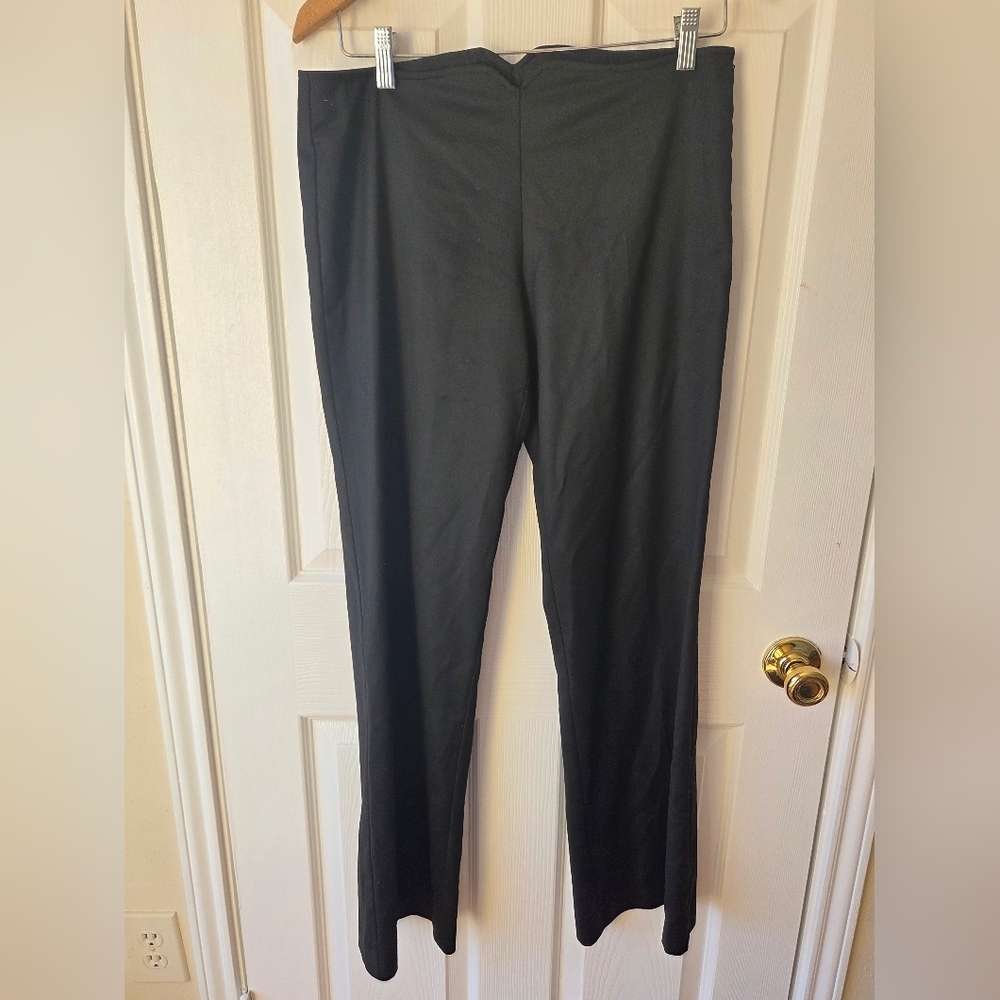Trina Turk Black Pants 8 Wide Leg Notched Waistband V-Cut Work Pants